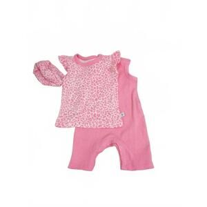 HonestBaby Girls Organic Cotton Sleeveless Rib Romper, T-Shirt Set, Newborn US